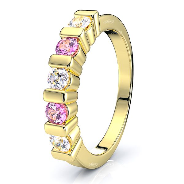 Yellow Diamond and Pink Sapphire