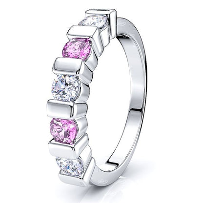 White Diamond and Pink Sapphire