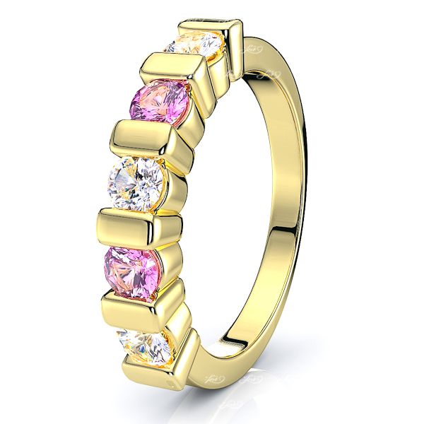 Yellow Diamond and Pink Sapphire