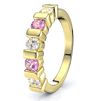Yellow Diamond and Pink Sapphire