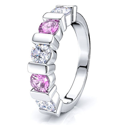 White Diamond and Pink Sapphire