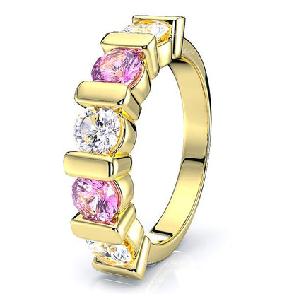 Yellow Diamond and Pink Sapphire