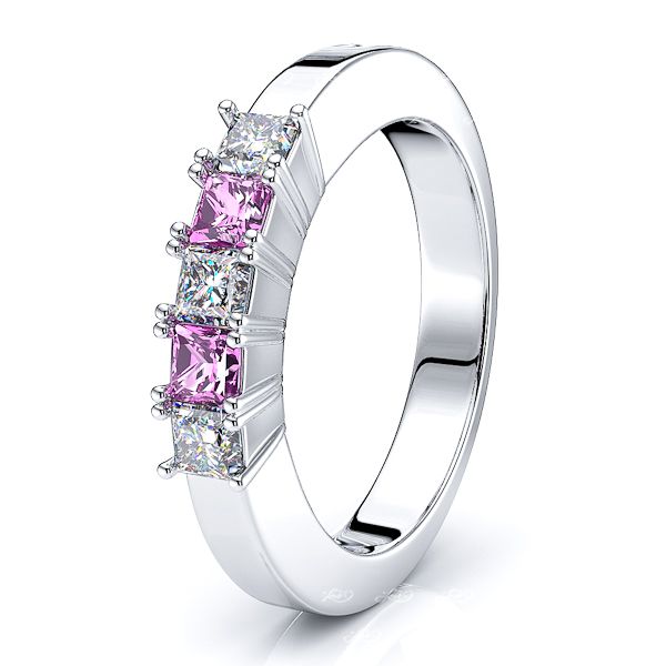 White Diamond and Pink Sapphire