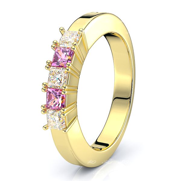 Yellow Diamond and Pink Sapphire