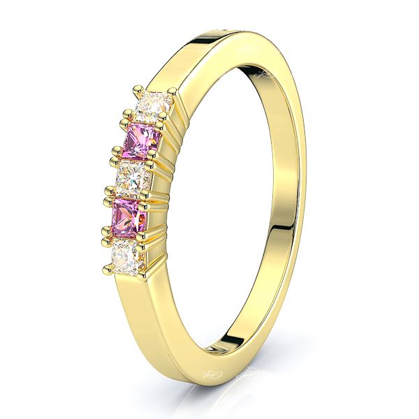 Yellow Diamond and Pink Sapphire