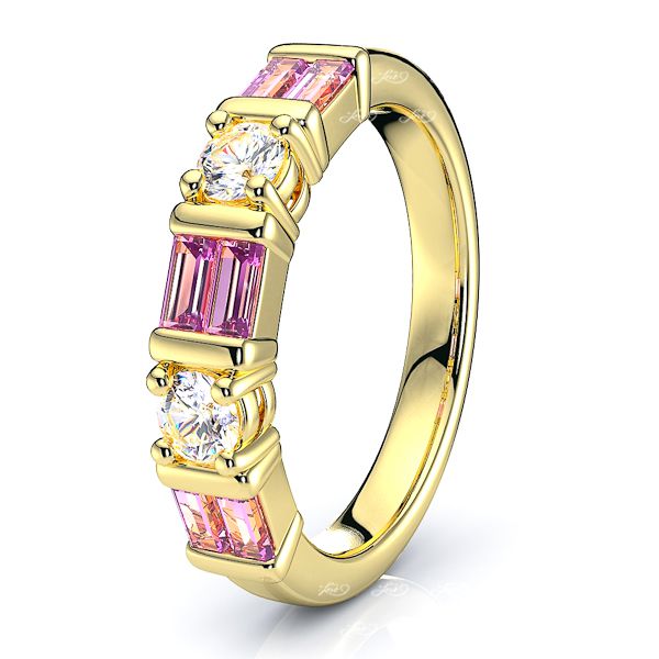 Yellow Diamond and Pink Sapphire