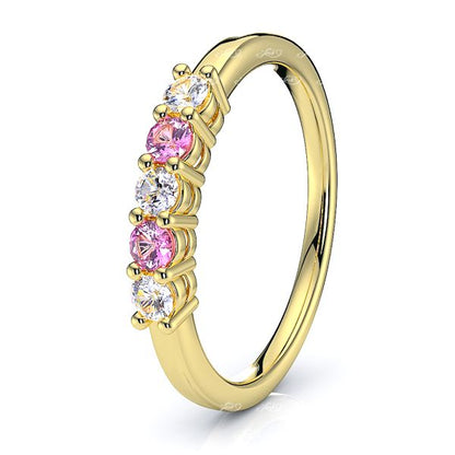 Yellow Diamond and Pink Sapphire