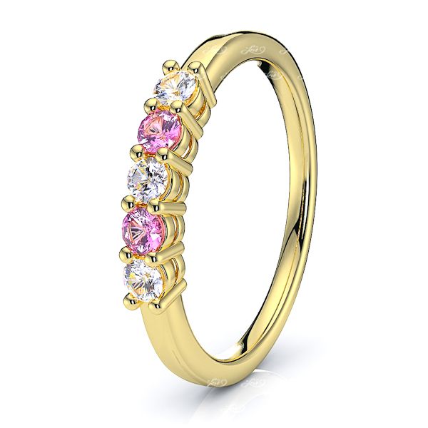 Yellow Diamond and Pink Sapphire