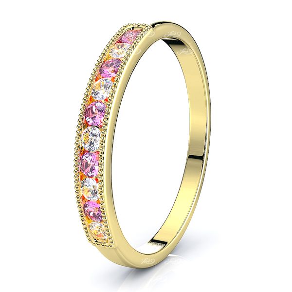 Yellow Diamond and Pink Sapphire