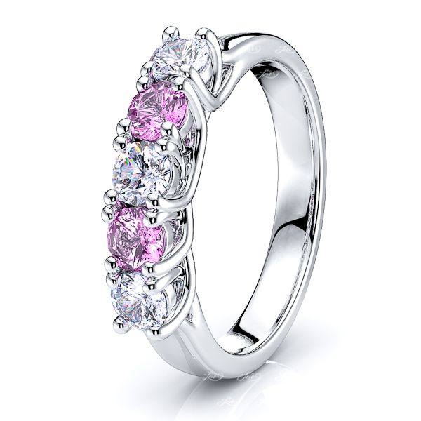 White Diamond and Pink Sapphire