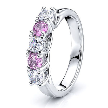 White Diamond and Pink Sapphire