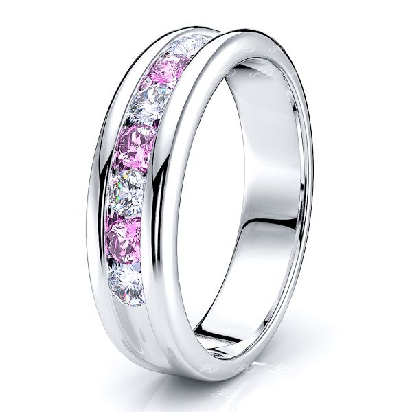 White Diamond and Pink Sapphire