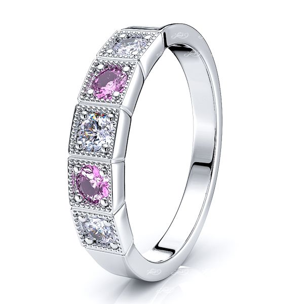 White Diamond and Pink Sapphire