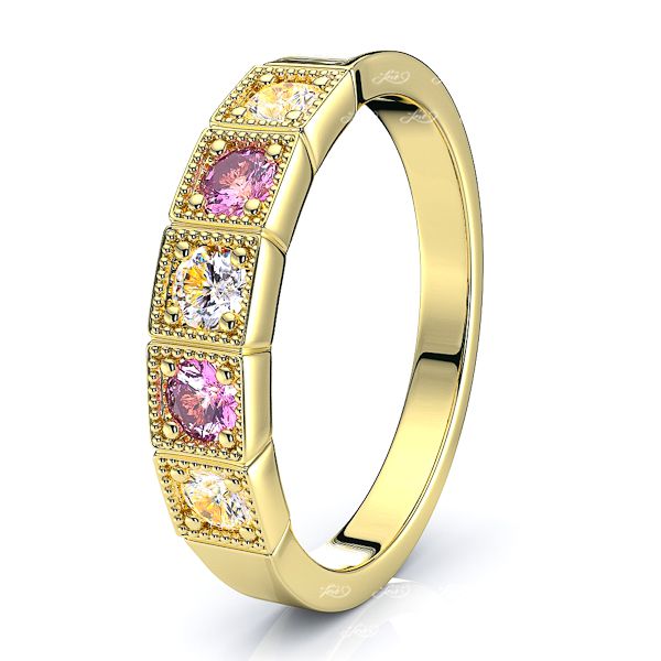 Yellow Diamond and Pink Sapphire