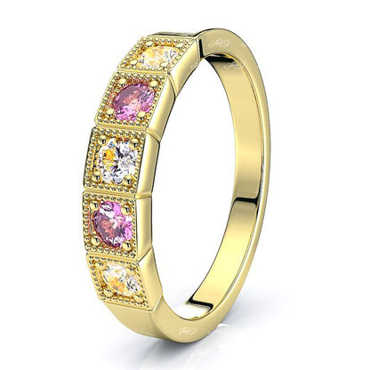 Yellow Diamond and Pink Sapphire