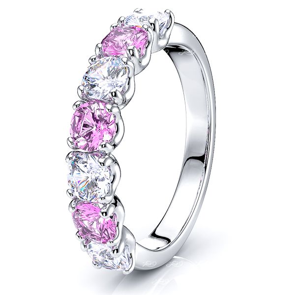 White Diamond and Pink Sapphire