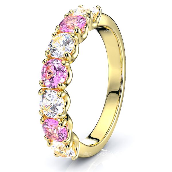 Yellow Diamond and Pink Sapphire
