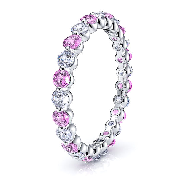 White Diamond and Pink Sapphire