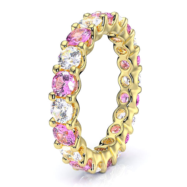Yellow Diamond and Pink Sapphire