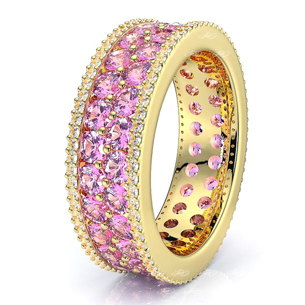 Yellow Diamond and Pink Sapphire
