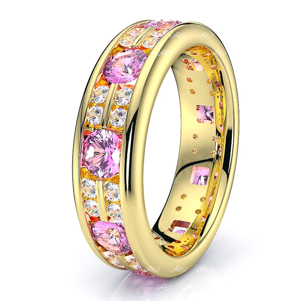 Yellow Diamond and Pink Sapphire