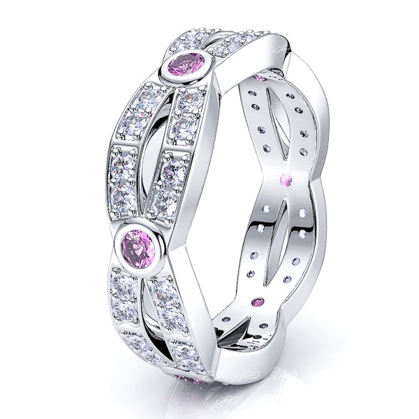 White Diamond and Pink Sapphire