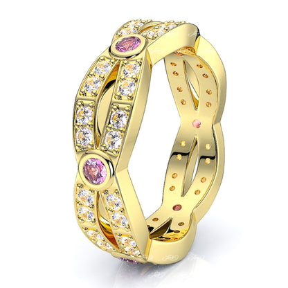 Yellow Diamond and Pink Sapphire