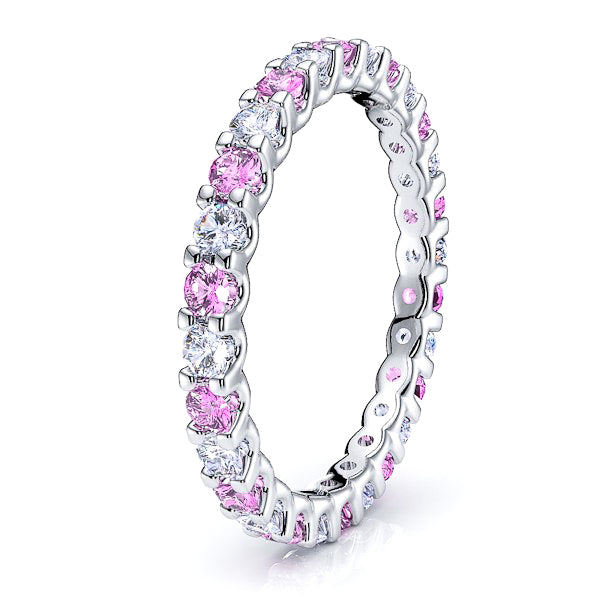 White Diamond and Pink Sapphire