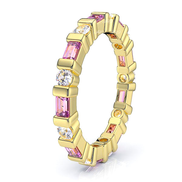 Yellow Diamond and Pink Sapphire