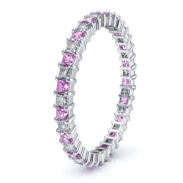 White Diamond and Pink Sapphire