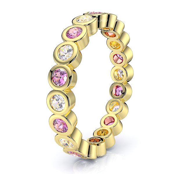 Yellow Diamond and Pink Sapphire