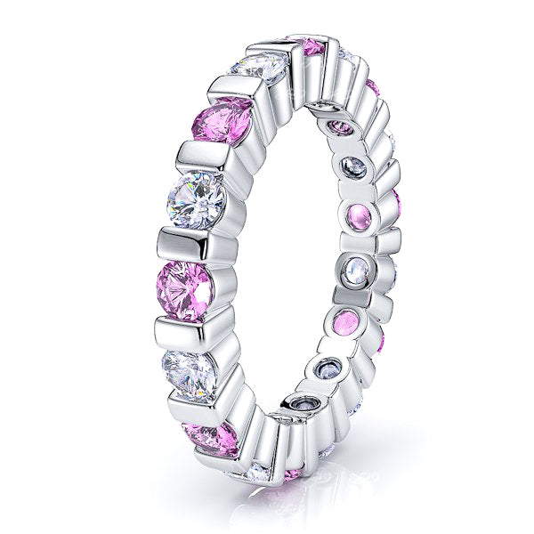 White Diamond and Pink Sapphire