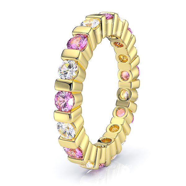 Yellow Diamond and Pink Sapphire