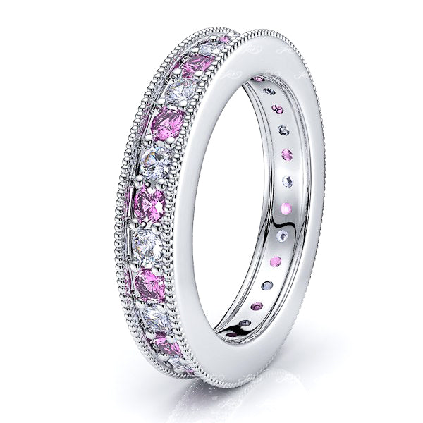 White Diamond and Pink Sapphire