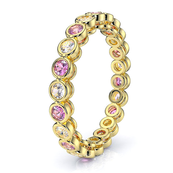 Yellow Diamond and Pink Sapphire