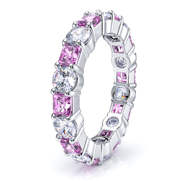 White Diamond and Pink Sapphire