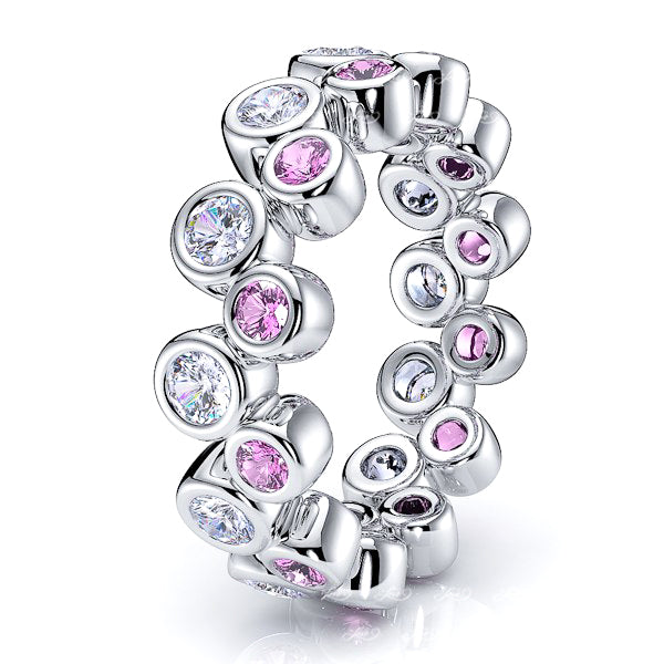 White Diamond and Pink Sapphire