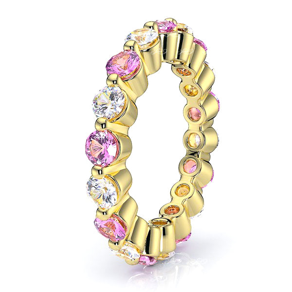 Yellow Diamond and Pink Sapphire