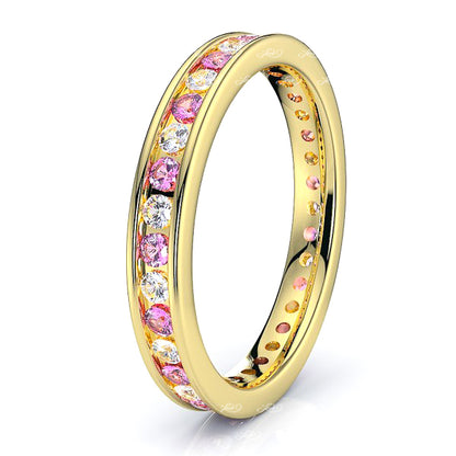 Yellow Diamond and Pink Sapphire