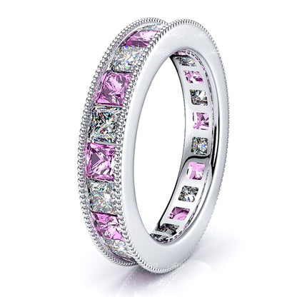 White Diamond and Pink Sapphire