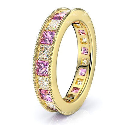 Yellow Diamond and Pink Sapphire