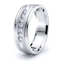 Claire Seven Stone Mens Diamond Wedding Band