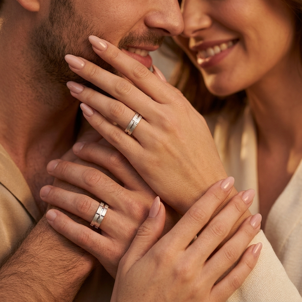 0.03 Carat Bestseller Classic 3mm His and Hers Diamond Wedding Ring Set